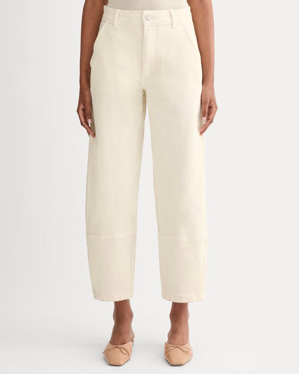 NWOT Everlane The Utility Barrel Pant High-Rise Cotton Twill In Bone Size 6